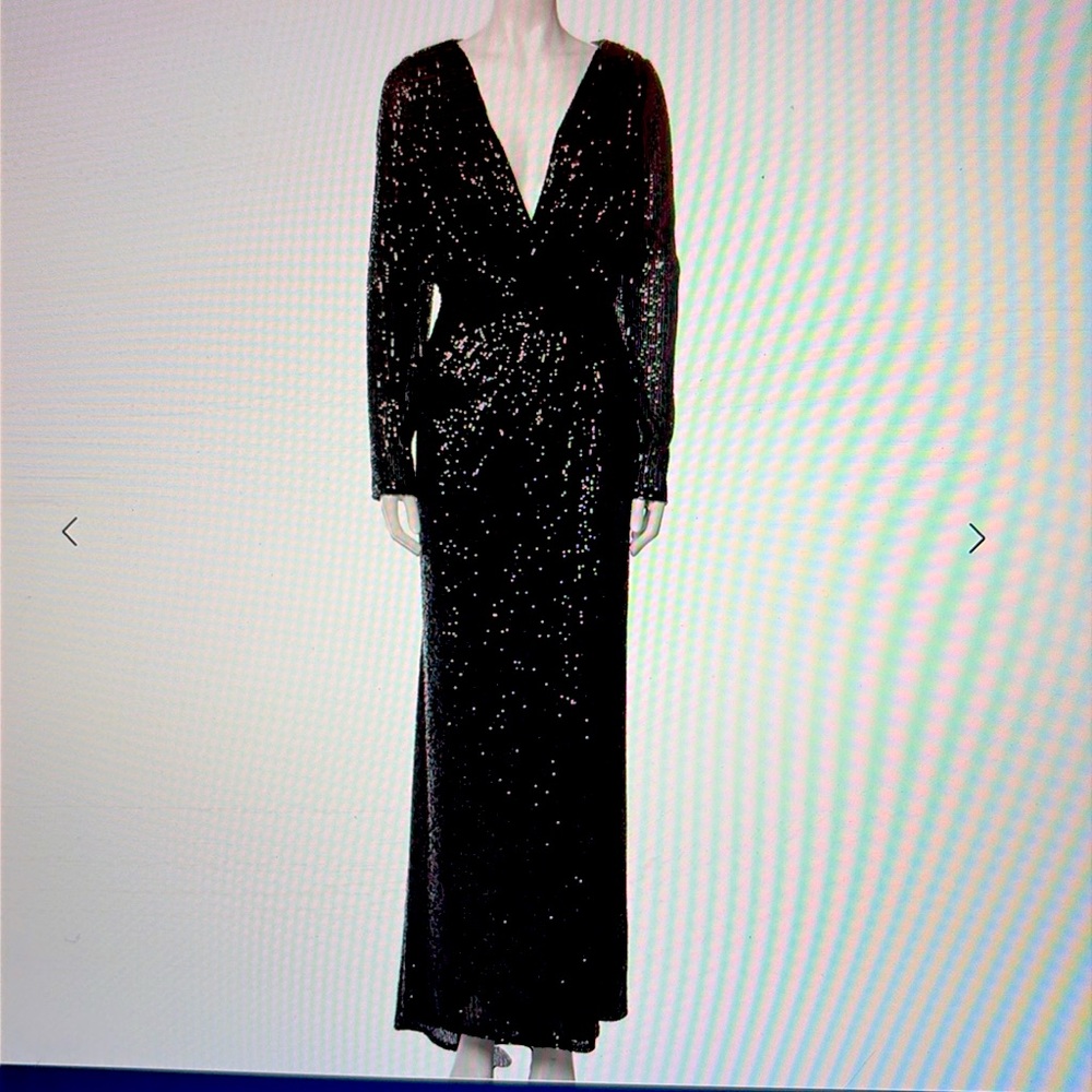 STUNNING MAC DUGGAL sequin black tie gown never worn